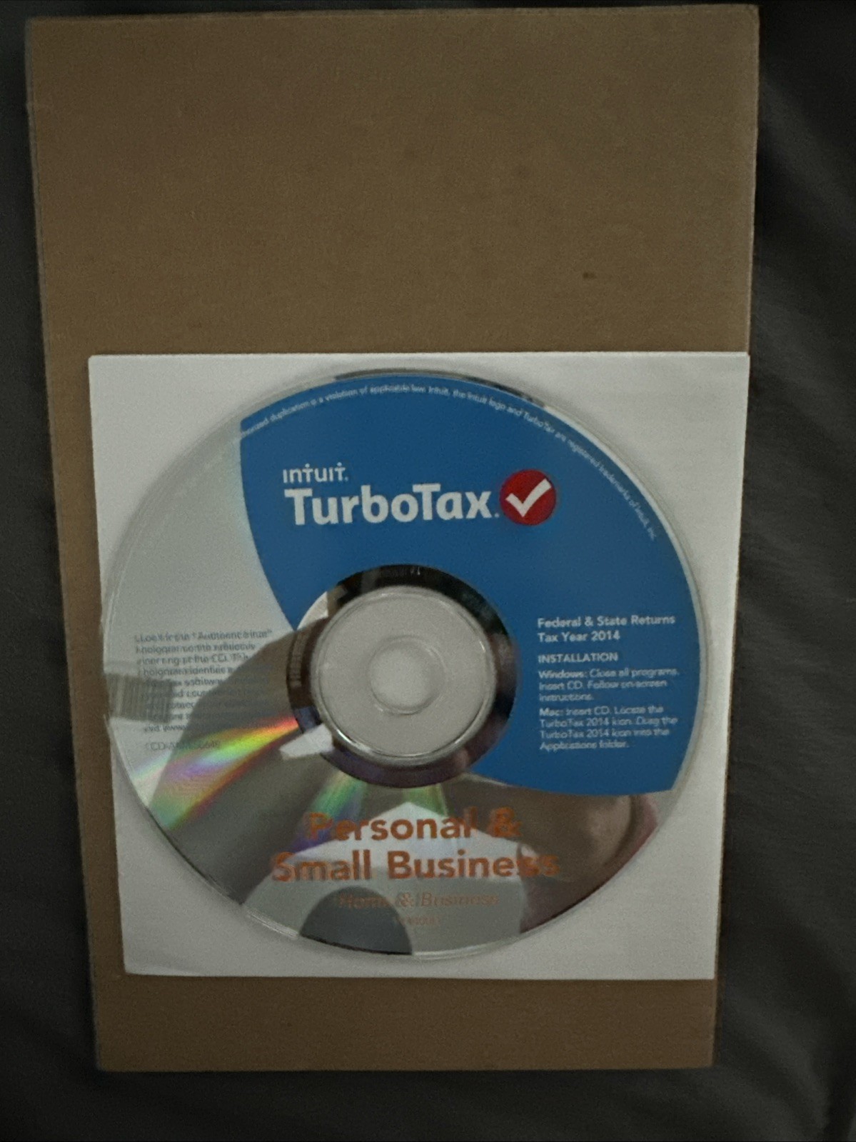 Turbotax 2014 Home And Business Personal Small  Federal And State 424528