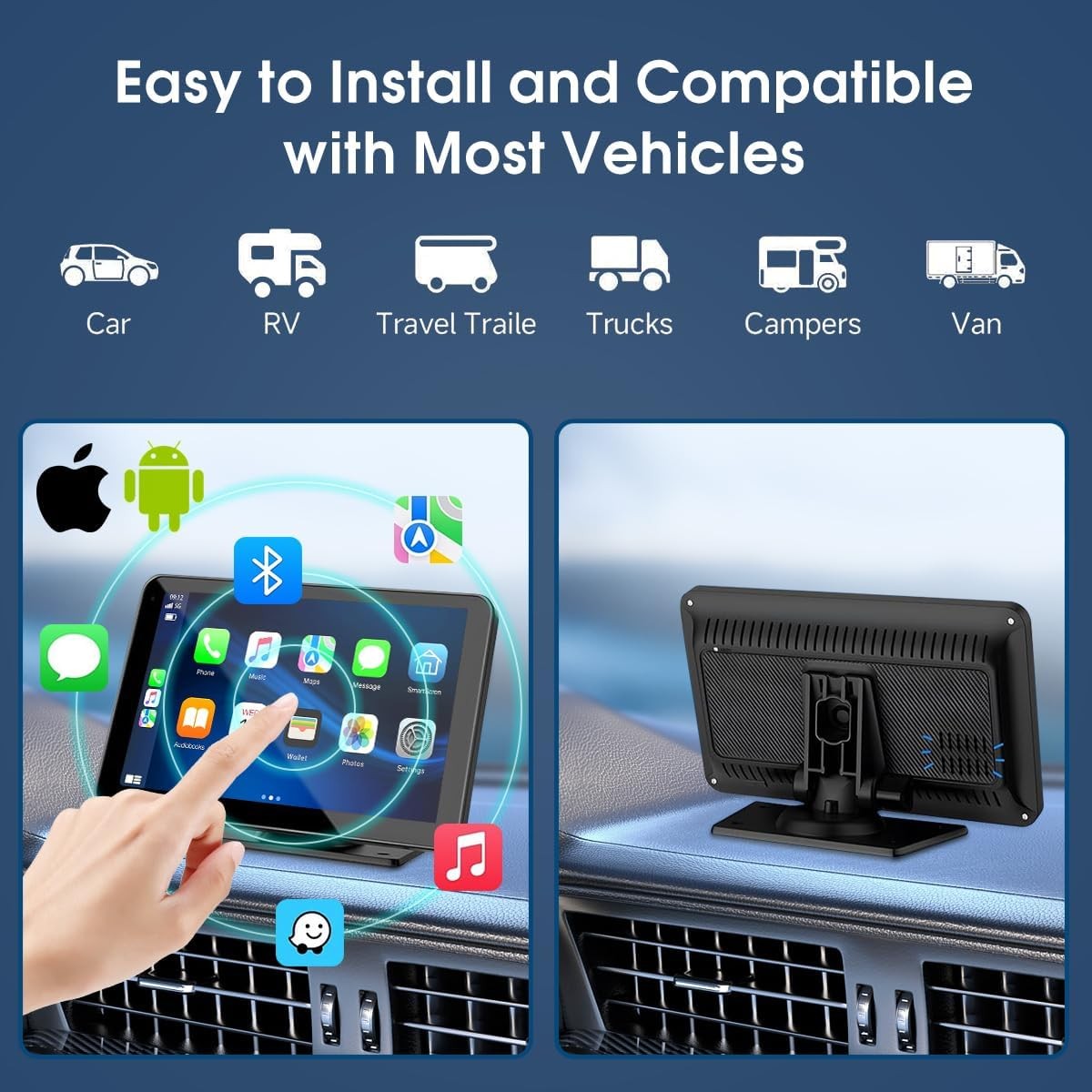 2026 Enhanced Carplay Screen for Car - 7" HD Portable Carplay & Android Auto ...