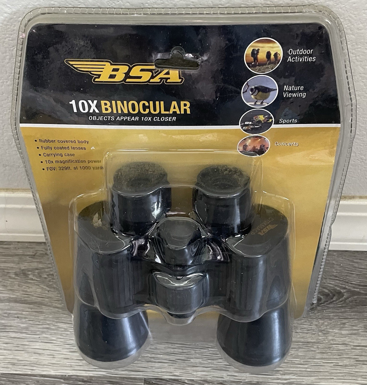 BSA 10X Binoculars 50mm Objective W/Case Brand New Sealed