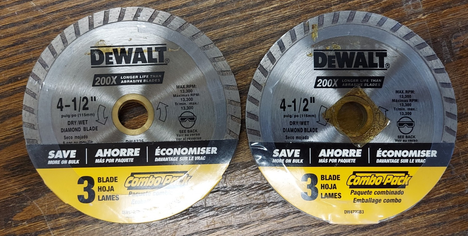 Lot of 2 Dewalt DW4725B3 Dry/Wet 4 1/2" Diamond Blade Cutting Wheel 3PK **NEW**