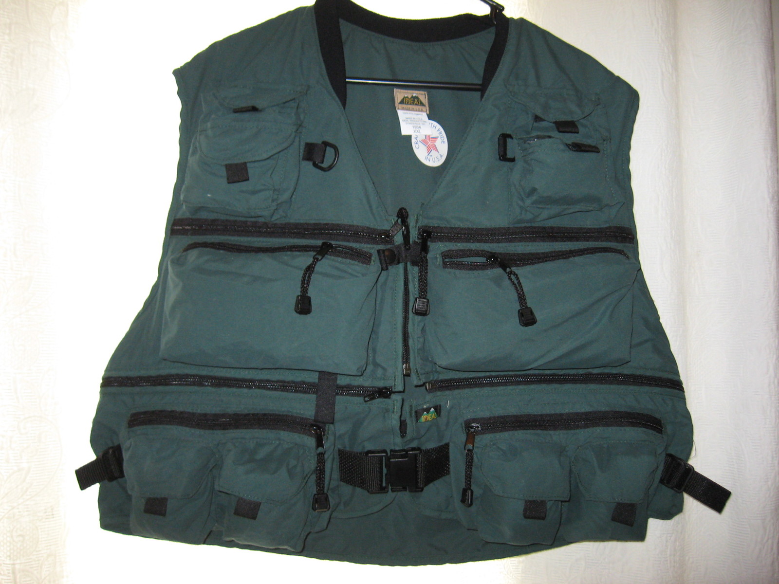 NEW Ideal Forrest Green Deluxe 3-IN-1 Microsuede Fly Fishing Vest, L XL 2XL 3XL
