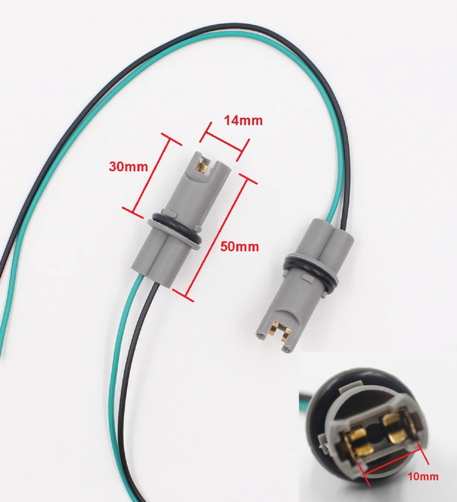 Universal Pigtail Wire Female Socket 168 T10 PGL Front Side Marker Light Plug L