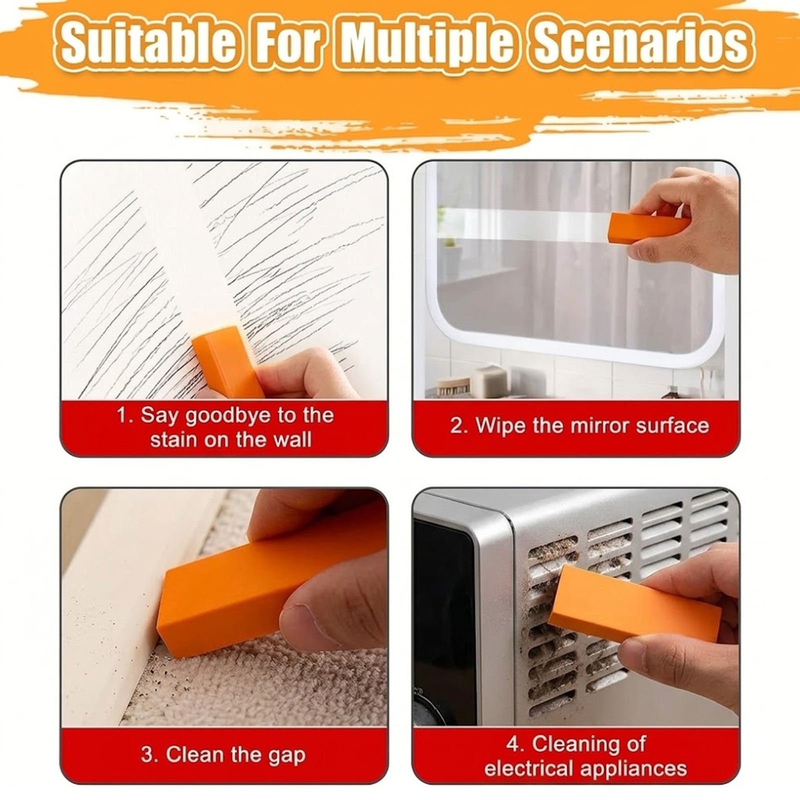 6 pcs Limescale & Rust Eraser Rubber – Multi-Purpose Cleaning Tool for Kitchen