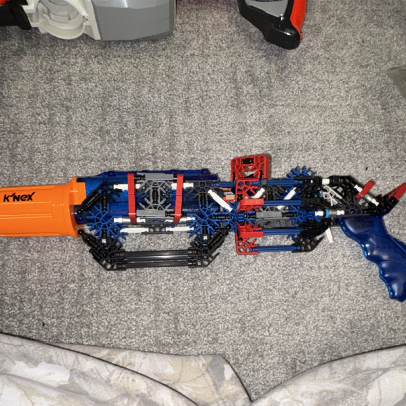 K'NEX Dart Gun Blaster Foam Shooter Orange Barrel Blue Handle Ages 8-16 Years
