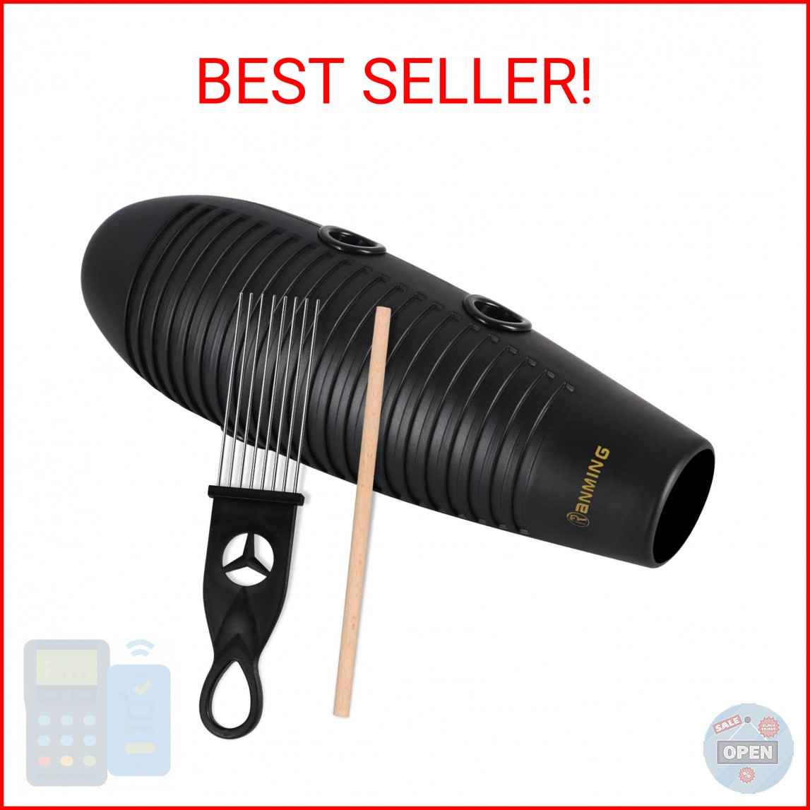 RANMING Guiro Instrument 3.9x13 Inch Super Guiro Fish Shaped Latin Percussion In