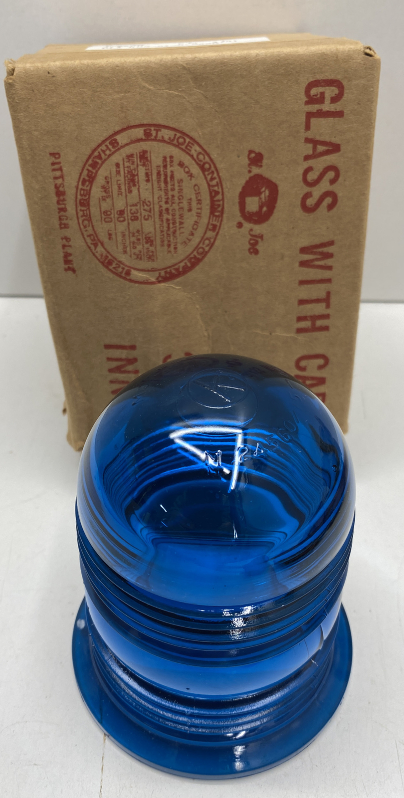 NOS Vintage 1981 KOPP Naval Light Lens Dome Blue NSN 6210-01-067-0631 Navy Boat