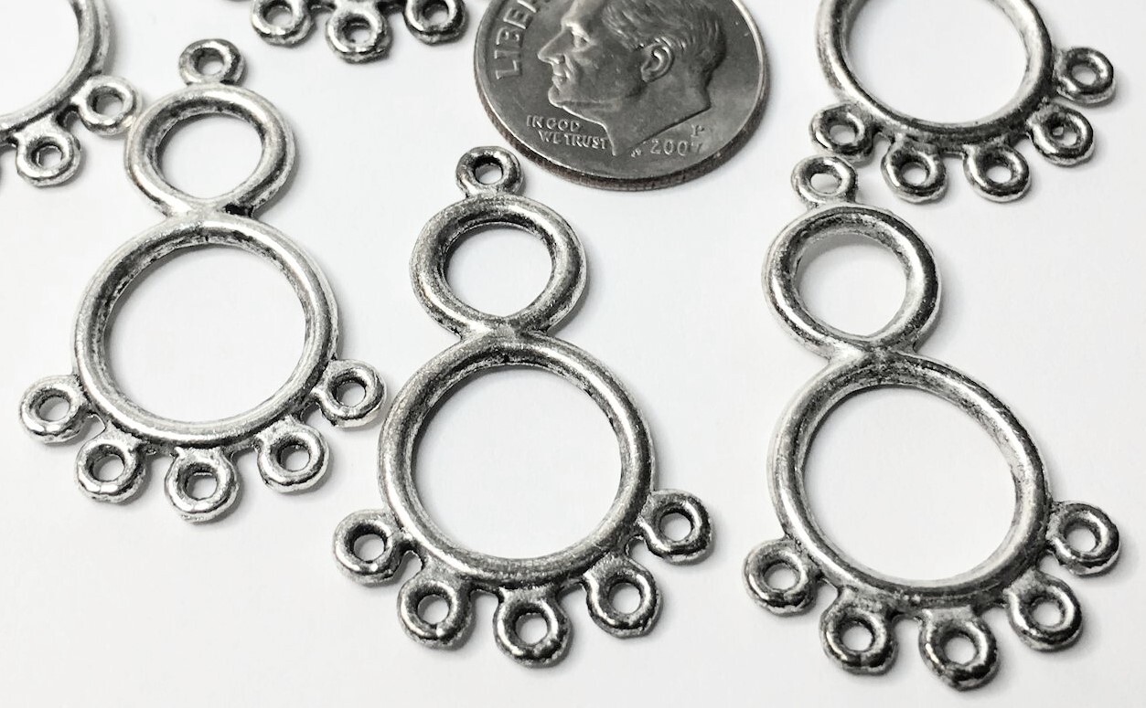Drop, 12 Antiqued Silver Plated Pewter 24x14mm Figure 8 Chandelier Earring *