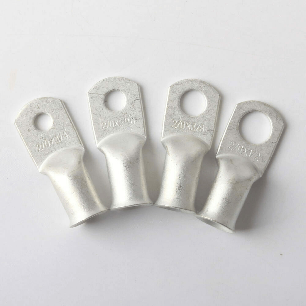 Tinned Copper Ends Lugs Crimp 2/0AWG Cable Wire Connector Ring Battery Terminals