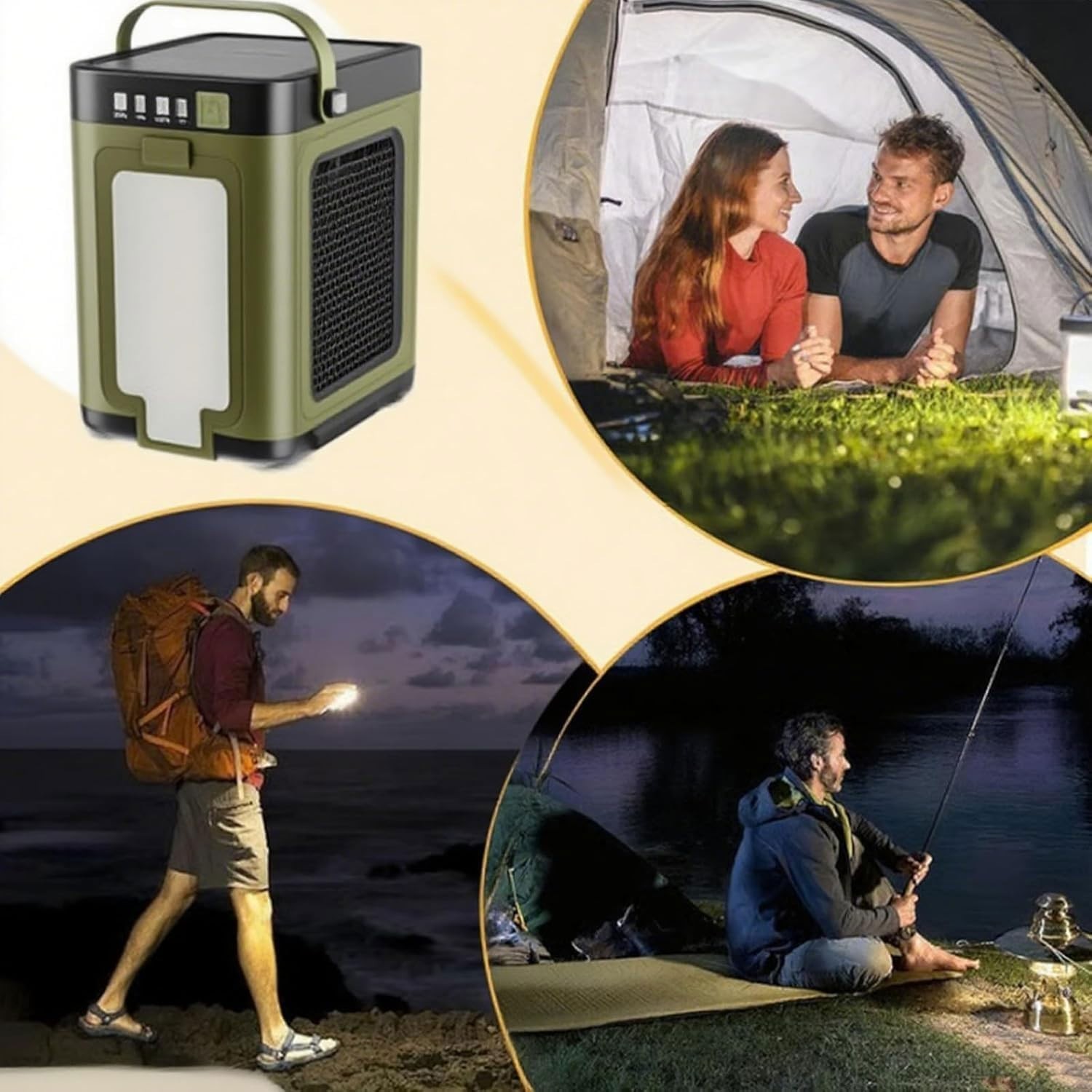 2 Pack Solar Powered Camping Lantern Lamp Rechargeable Waterproof Outdoor Lights