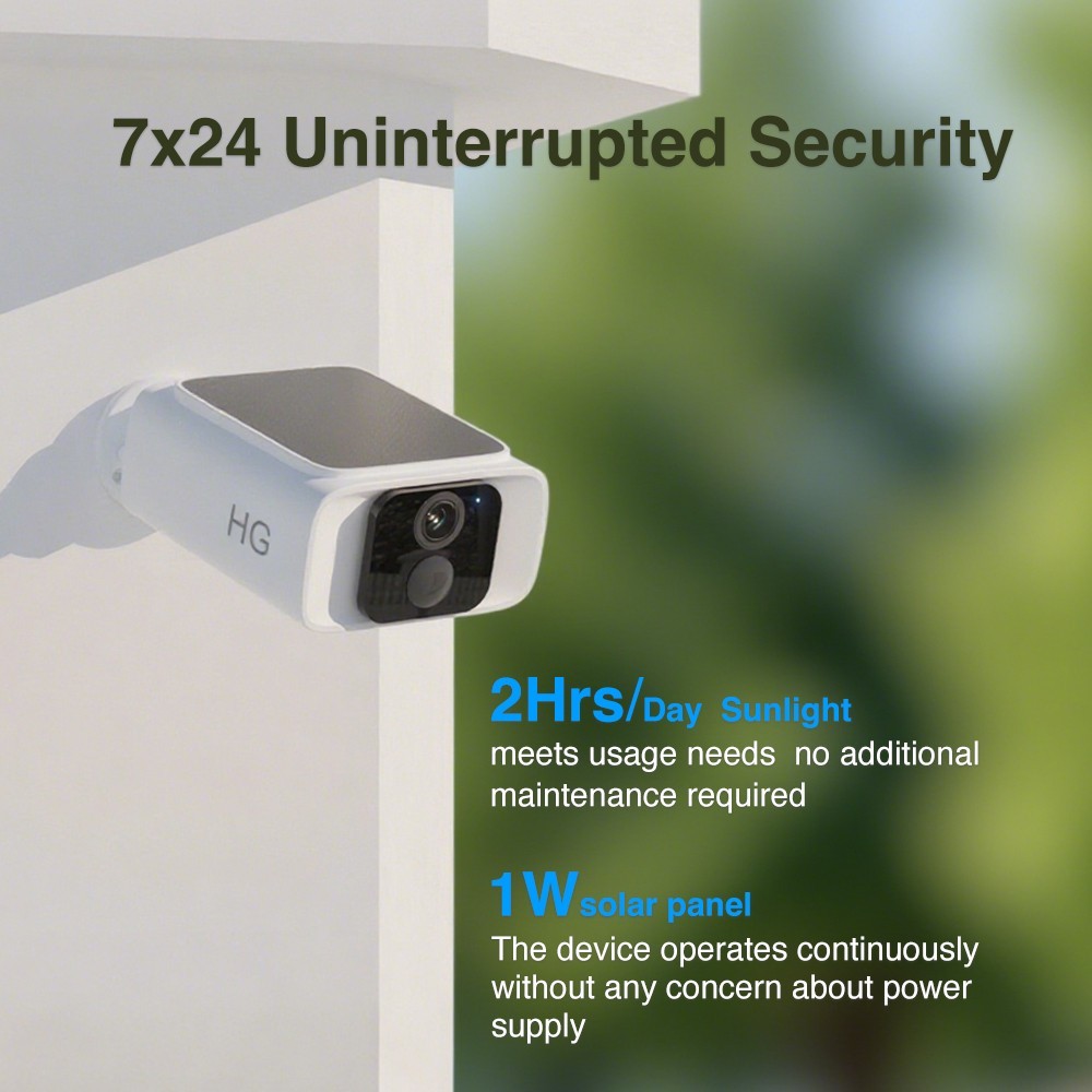 New tech Pre Record Wireless DualBand Solar Battery Power Security Camera 2PACK