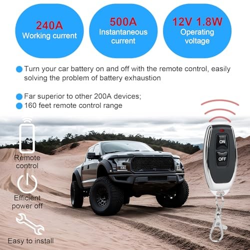 2V 240A Remote Control Battery Disconnect Switch, Smart Car Kill Switch