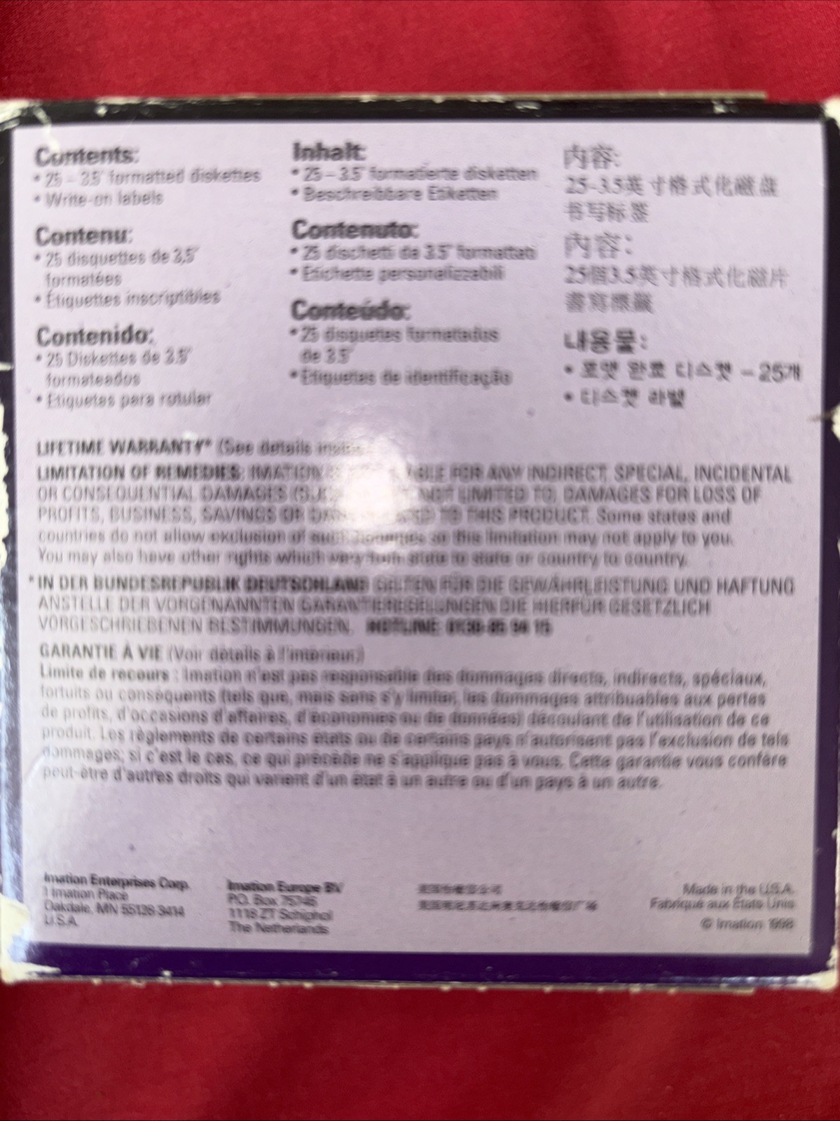 Imation 2HD IBM Formatted High Density Diskettes - 25 Pack - Floppy Disks - NEW