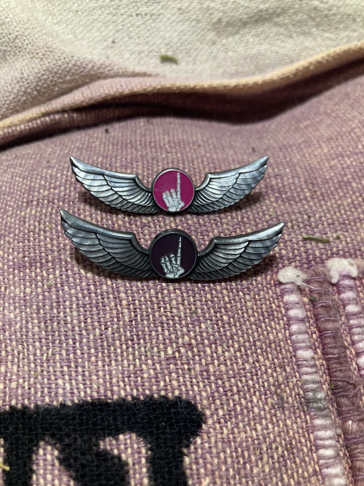 pair of miracle dead wings pins limited edition glow