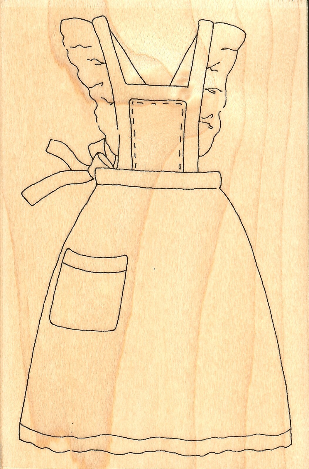 Baker's APRON Cooking Wood Mounted Rubber Stamp IMPRESSION OBSESSION F9584 New