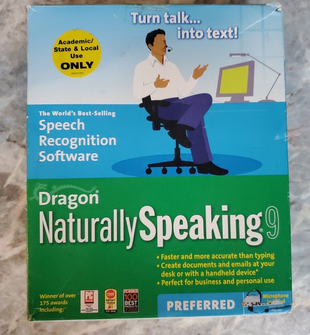 Dragon Naturally Speaking 9 New Open Box Speech Recognition Software Preferred