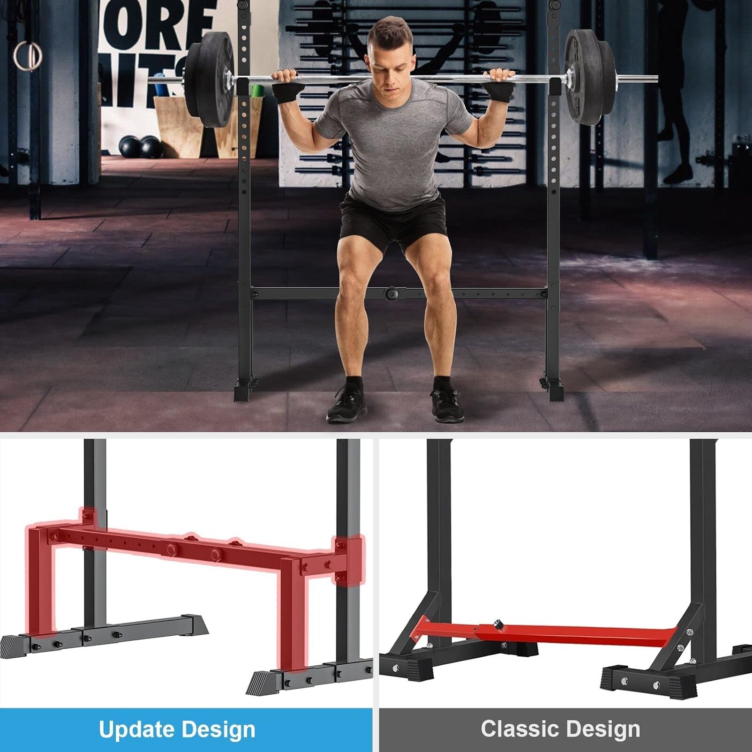 Barbell Rack Squat Stand Adjustable Bench Press Rack 550LBS Max Load