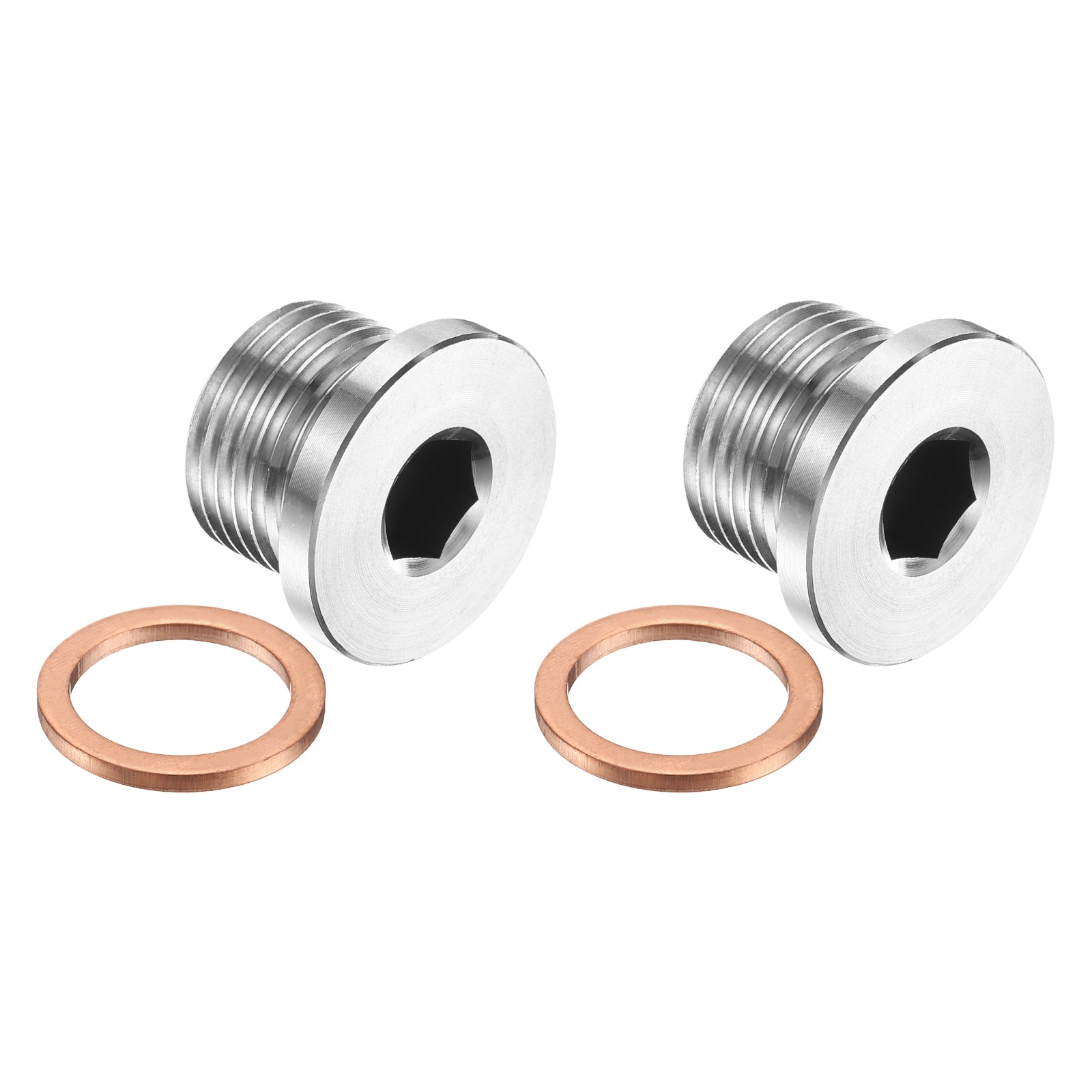 2 Pcs 3/8" BSP Pipe Plug Fitting, Internal Hex Head Socket 304 Stainless Steel