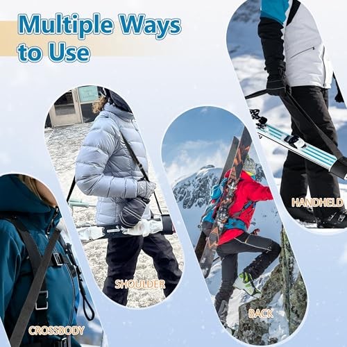 Ski Boot Straps, Adjustable Skis Shoulder Carrier Strap, Ski and Pole Carrier