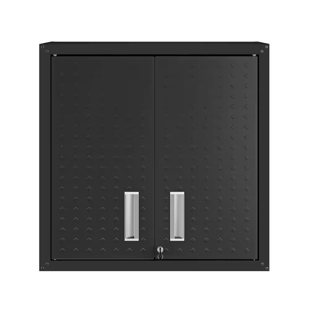 Fortress Metal 2-Shelf Wall Mounted Garage Cabinet in Charcoal Grey (30 In. W X