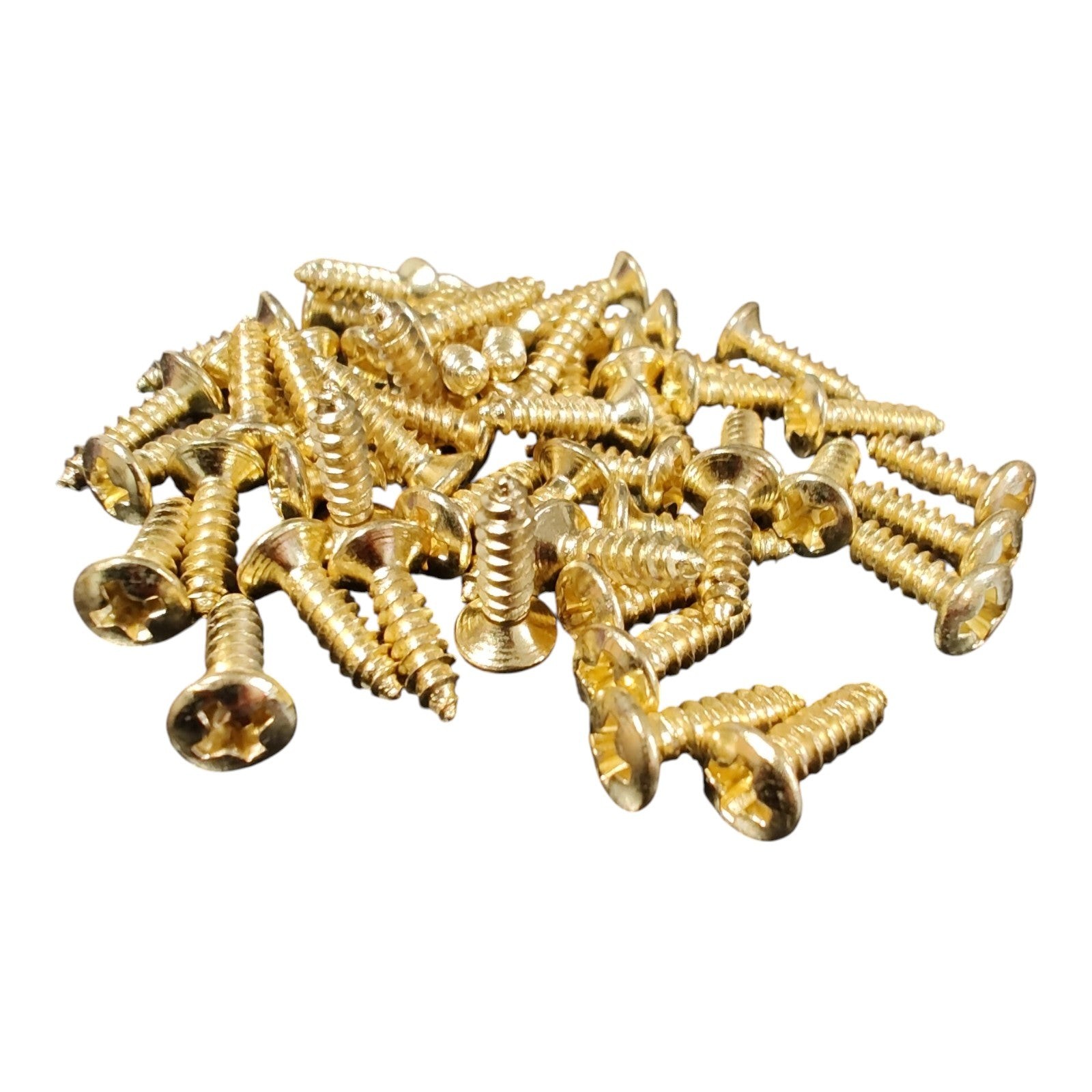 50 x Guitar Pickguard Screws Lightly Aged Gold Finish 12mm X #4