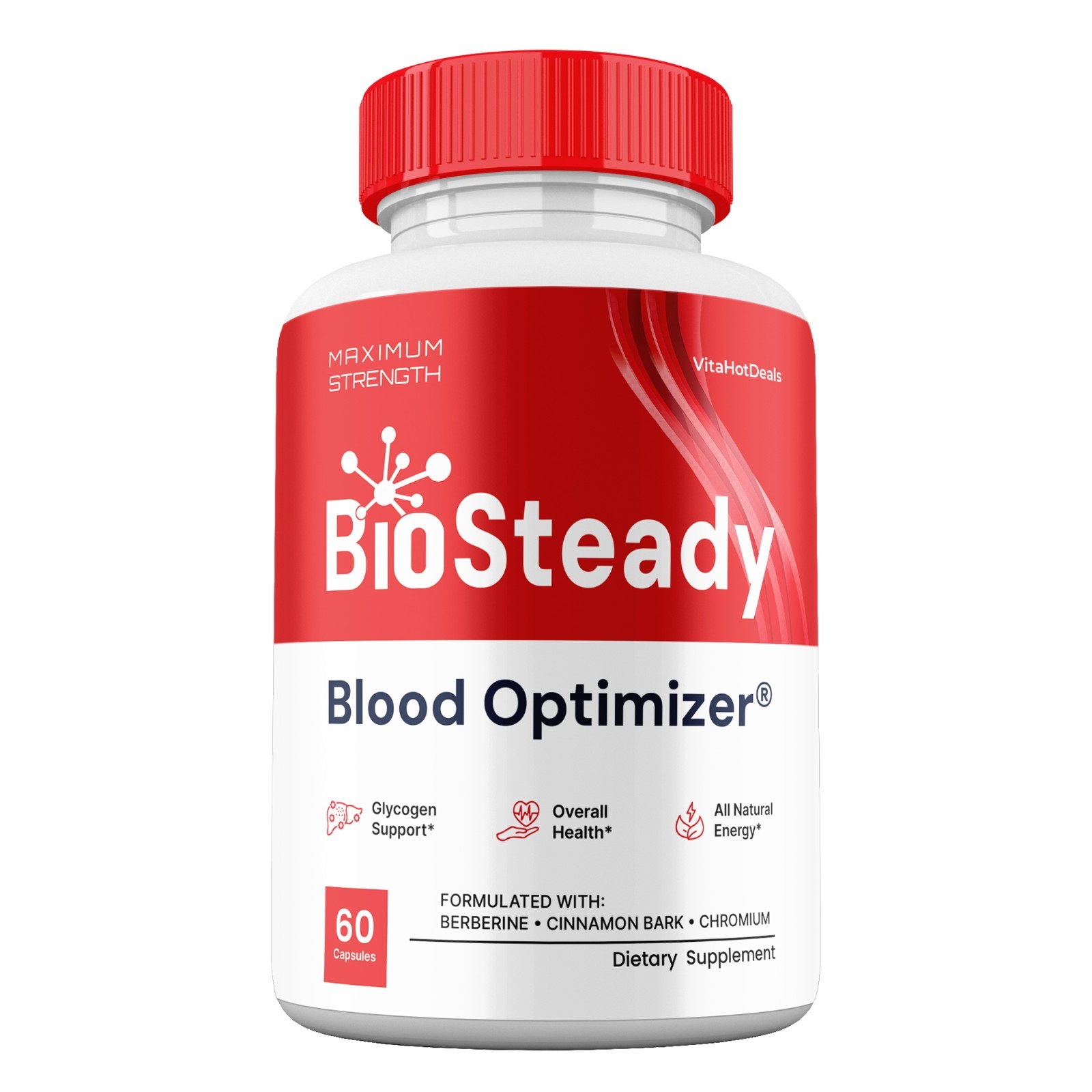 Bio Steady Capsules, Max Strength Formula, BioSteady Supplement (1 pack)