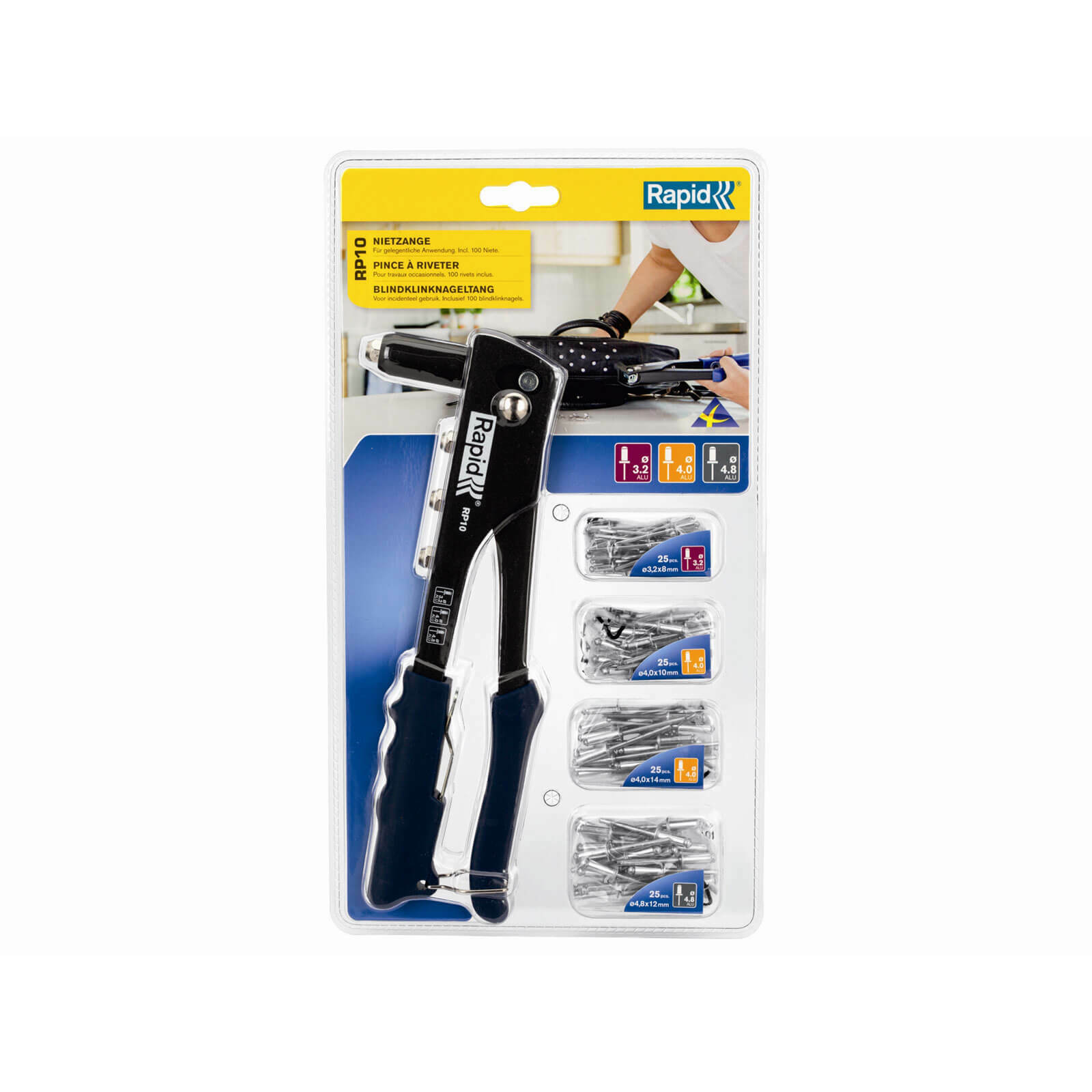 Rapid RP10 Riveter and 100 Assorted Rivets
