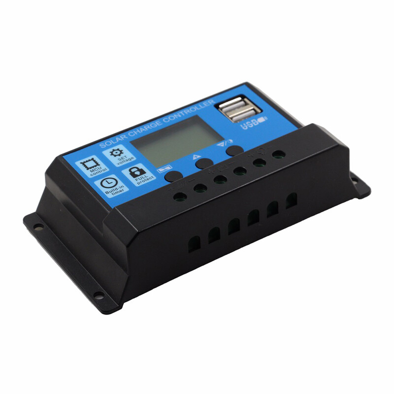 PWM Solar Charge Controller 10A/20/30A 12V 24V Auto Dual USB Solar Panel Charger