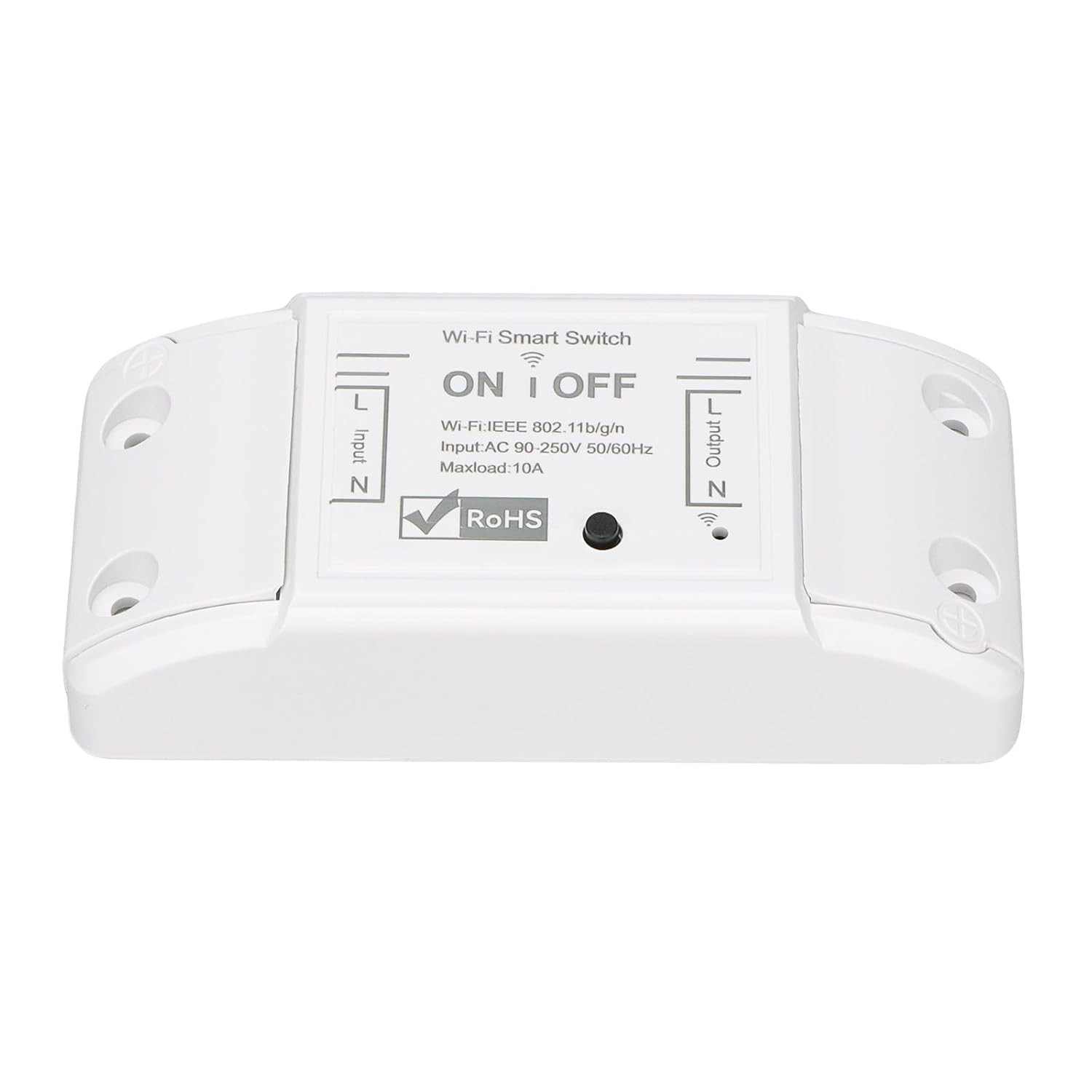 Wifi Relay Switch, Mini In-Wall Smart Module with Auto-Reconnection,10A Compact