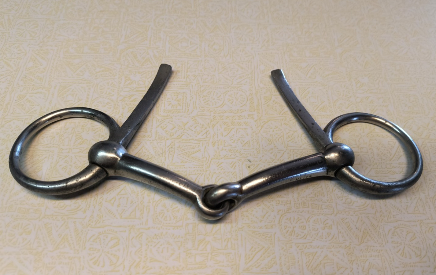 Vintage Half Cheek snaffle-Horse Driving Bit -4 1/2"-Nickel, lots of use left!