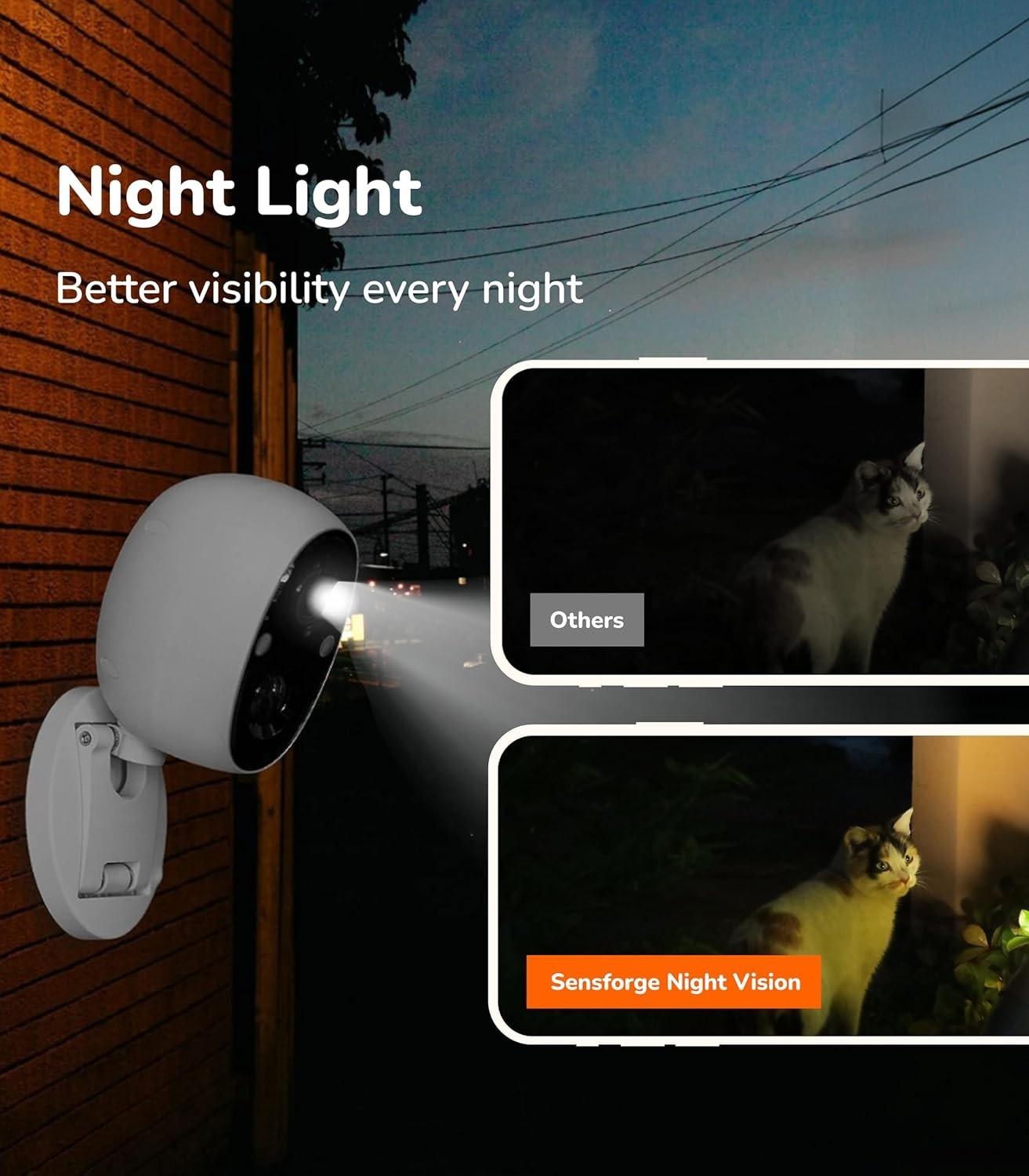 SensForge 2.5K Battery WiFi Security Camera Camera, AI Detection, Night Vision