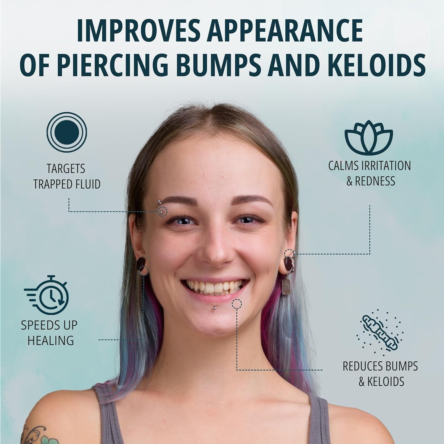 Piercing Bump Solution 20ml for Keloid Reduction | Soothing Solution Tea Tree...