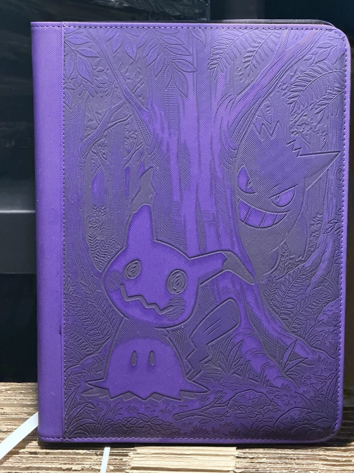 Gengar Mimikyu Laser Engraved Ringless Zipper Binder 9-12 Slot Binder Pokemon