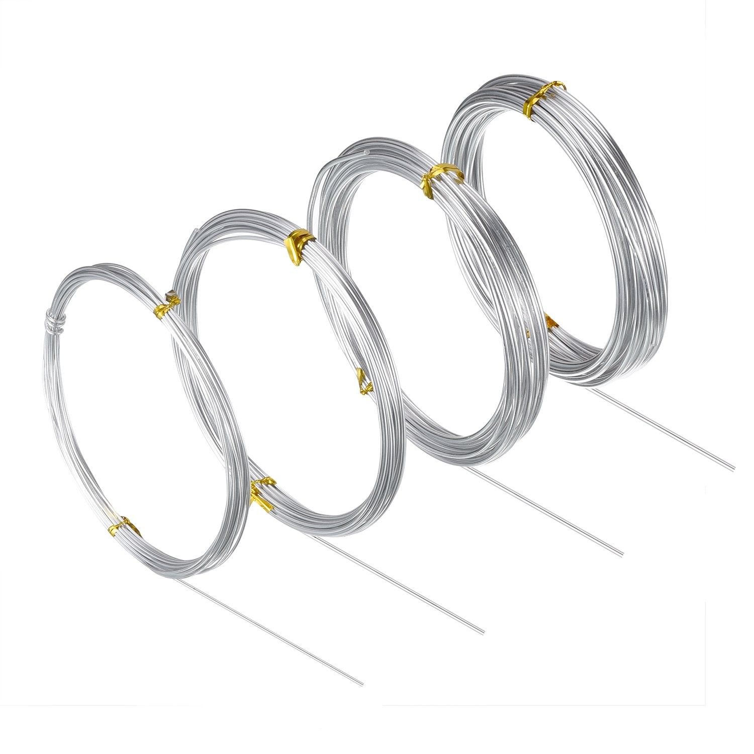 BBTO Aluminum Craft Wire, 4 Sizes (1 mm, 1.5 2 mm and 2.5 in Silver