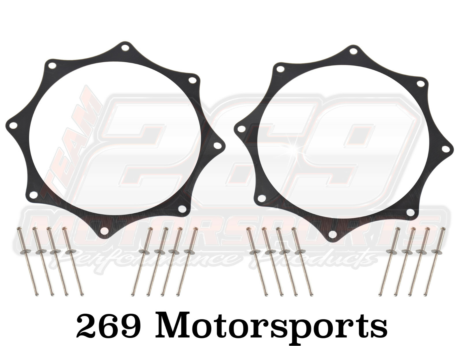 Black Ano Exhaust Trim Rings for 4.5" Exhaust w Rivets Turbo Supercharger 5.0"ID