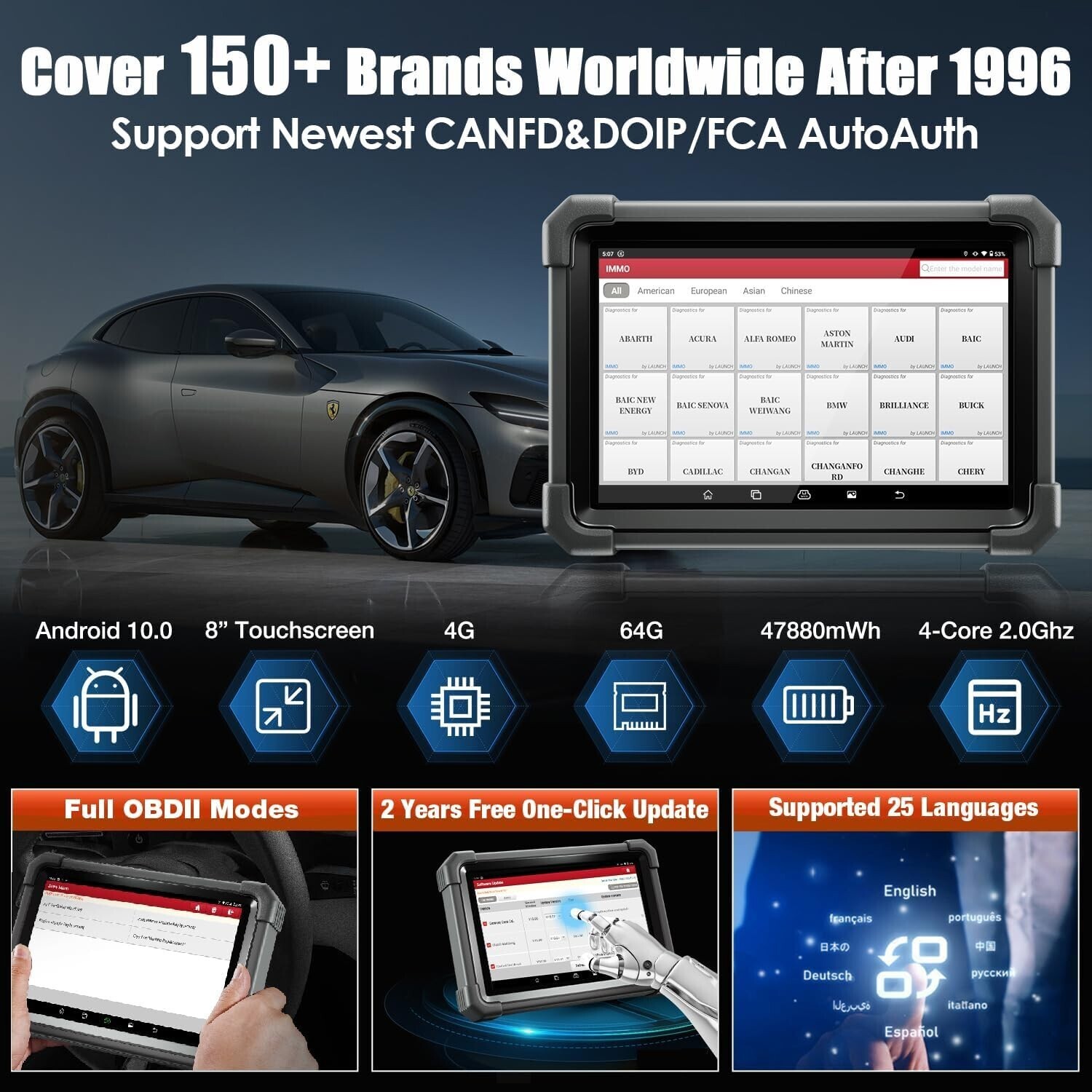 2025 Launch X431 IMMO PLUS PAD VII ECU Programming All System Diagnostic Scanner