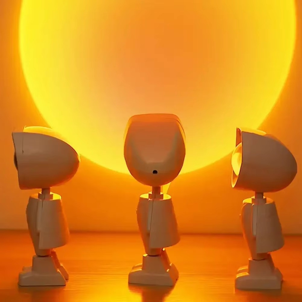 Rechargeable Astronaut Sunset Lamp Rainbow Projection Night Light Bedroom
