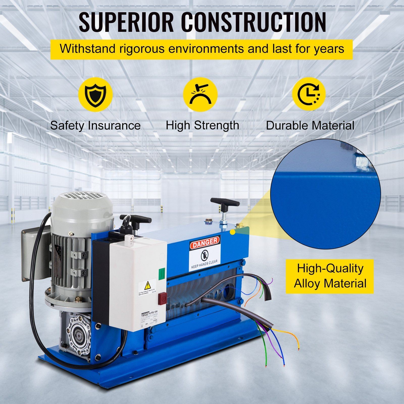 Adjustable Wire Stripper Machine 370W 11-Channel 1" OD 75ft/min