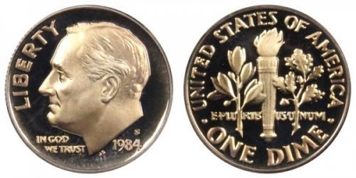 1984 S GEM BU PROOF ROOSEVELT DIME 10 CENT BRILLIANT UNCIRCULATED PF COIN#4295