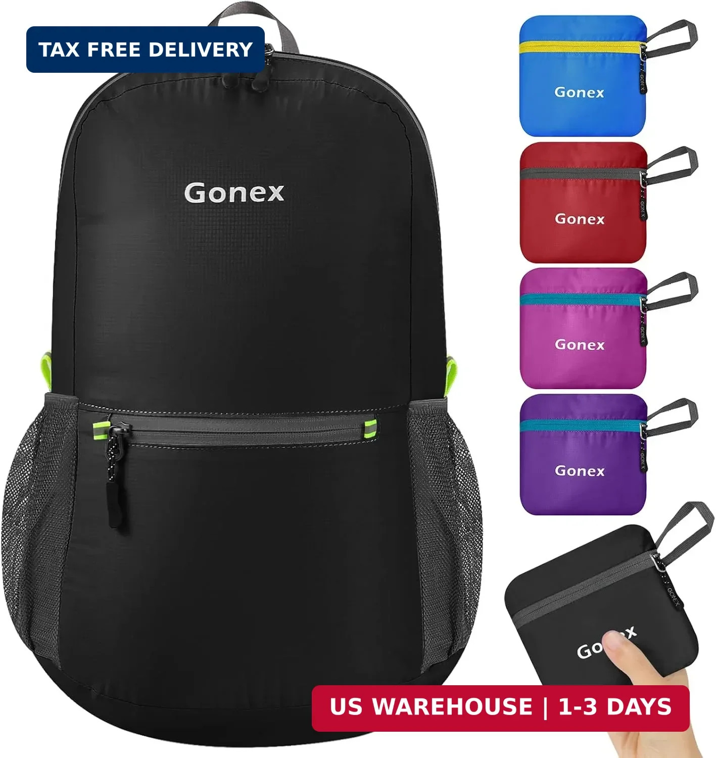 Gonex Ultra Lightweight Packable Backpack Daypack Handy Foldable Camping Outdoor