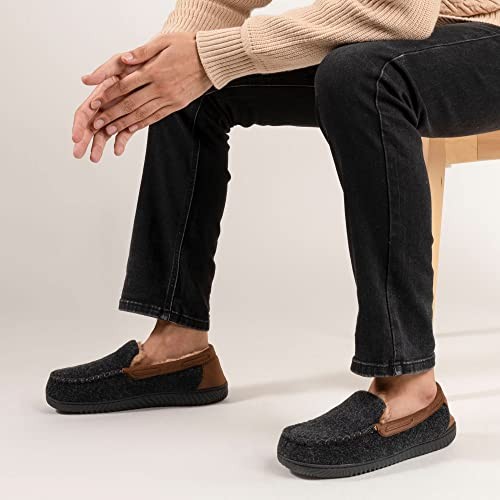 Men's Hearthfire Memory Foam Moc Slipper 10 Black