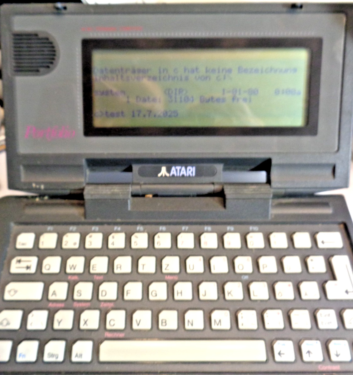 ATARI PORTFOLIO HPC-004 POCKET COMPUTER ✅ TESTED #QWERTY KEYBOARD