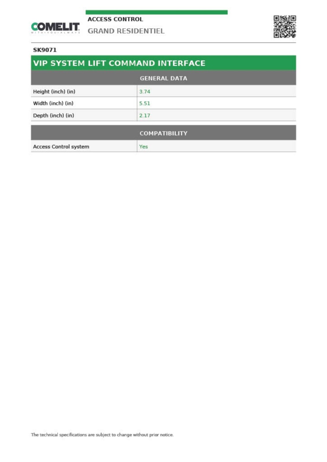Comelit SK9071 Vip System Lift Command Interface 10 Relays
