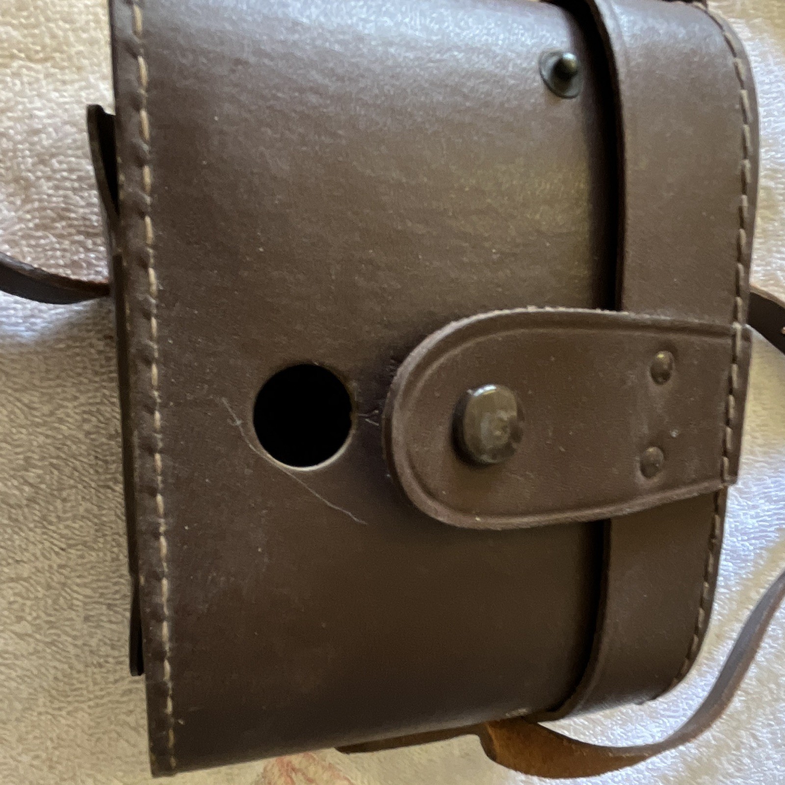 MarsCo Brown Leather Universal Binocular Case/Bag with Shoulder Strap
