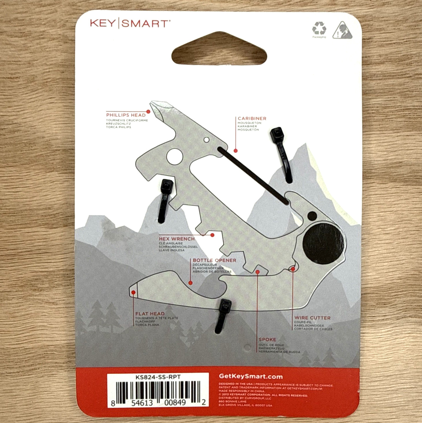 KeySmart AllTul Raptor Multi-tool for Keyring 7 Tools Stainless Steel (NEW)