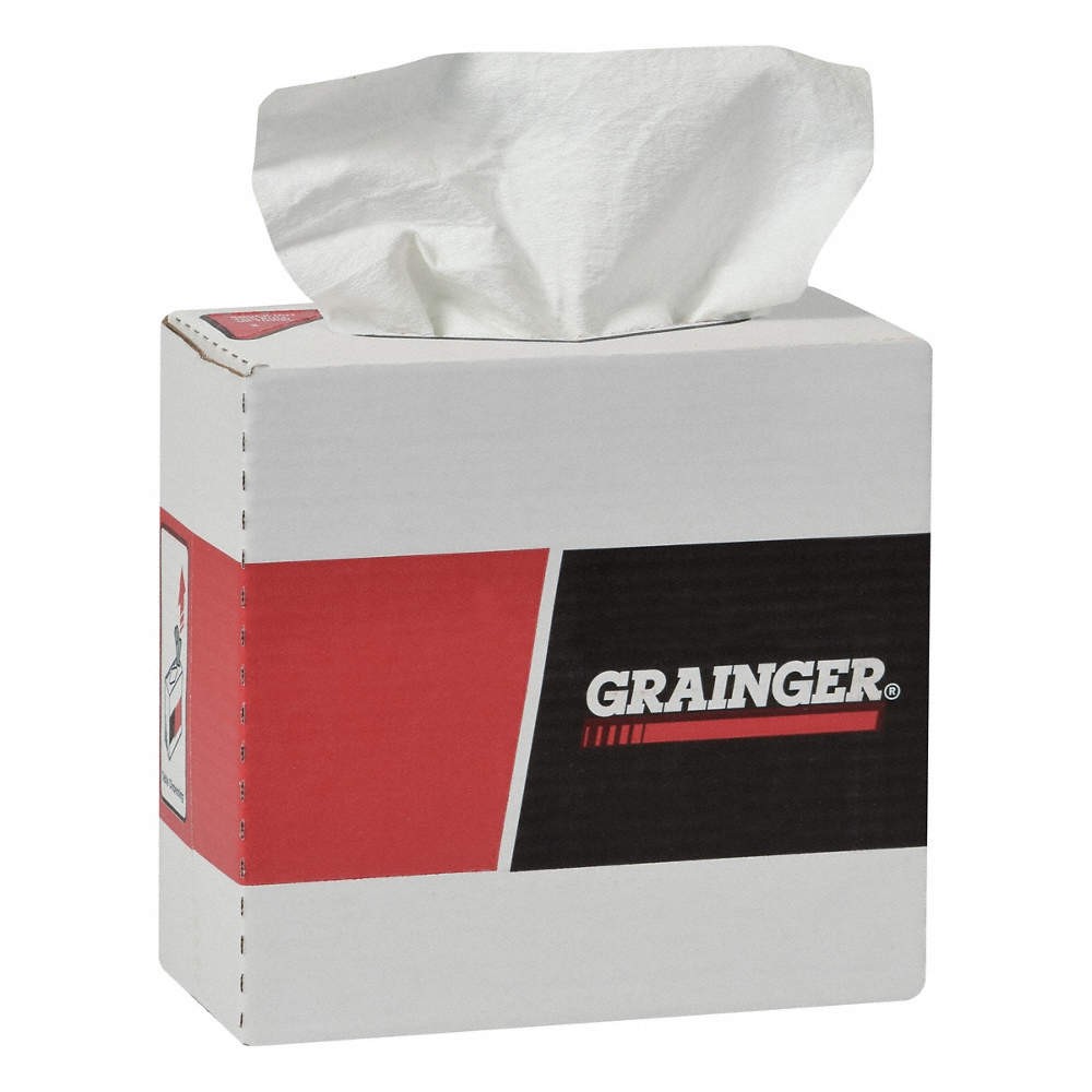 GRAINGER 32KL15 Dry Wipe,9" x 16-1/2",White,PK5 32KL15