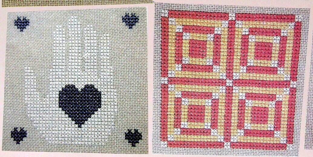 American Sampler Afghan 4 Parts Bag Designs Hummingbird CROSS STITCH PATTERNS