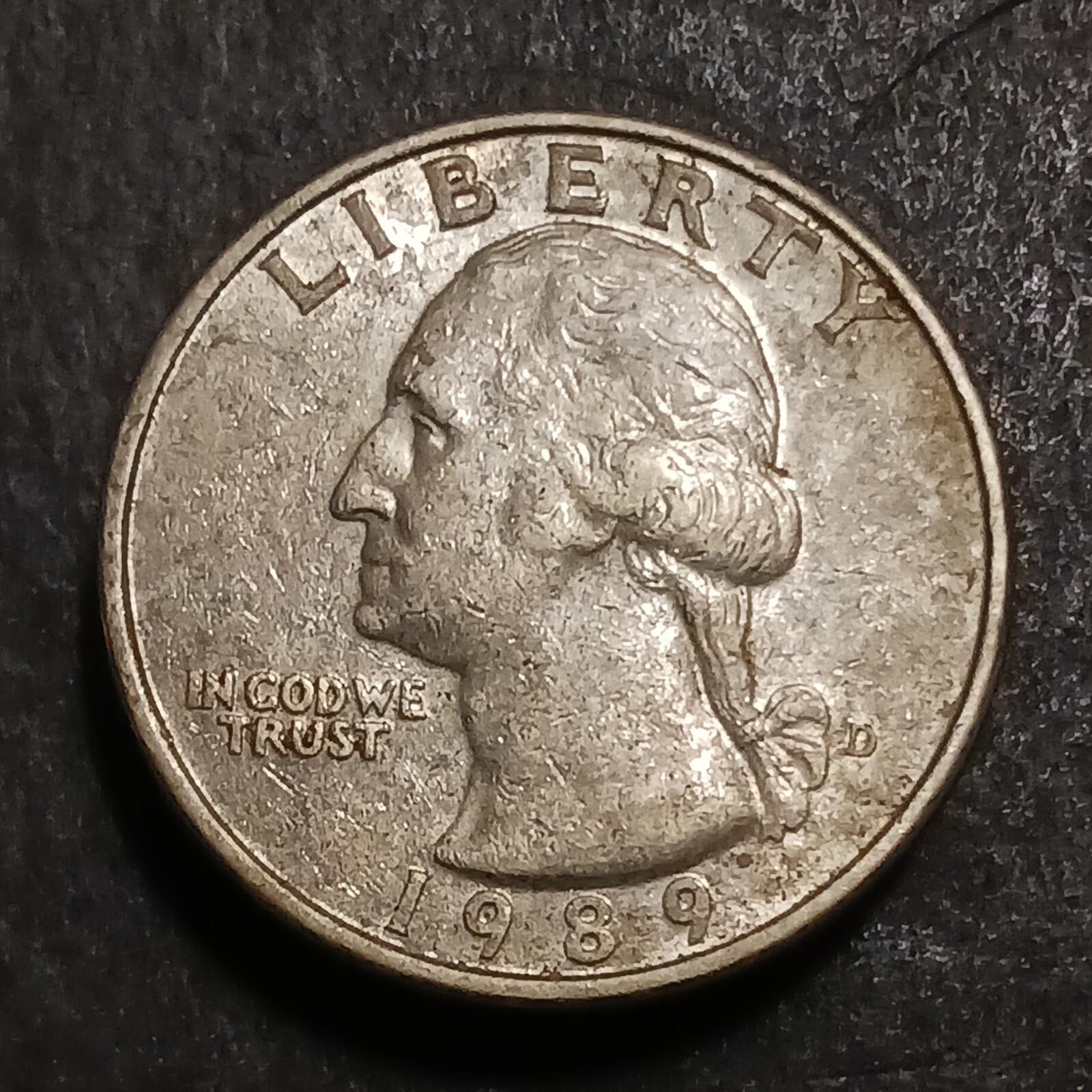 1989 D Washington Quarter Avg Circ 25 Cents Denver Minted