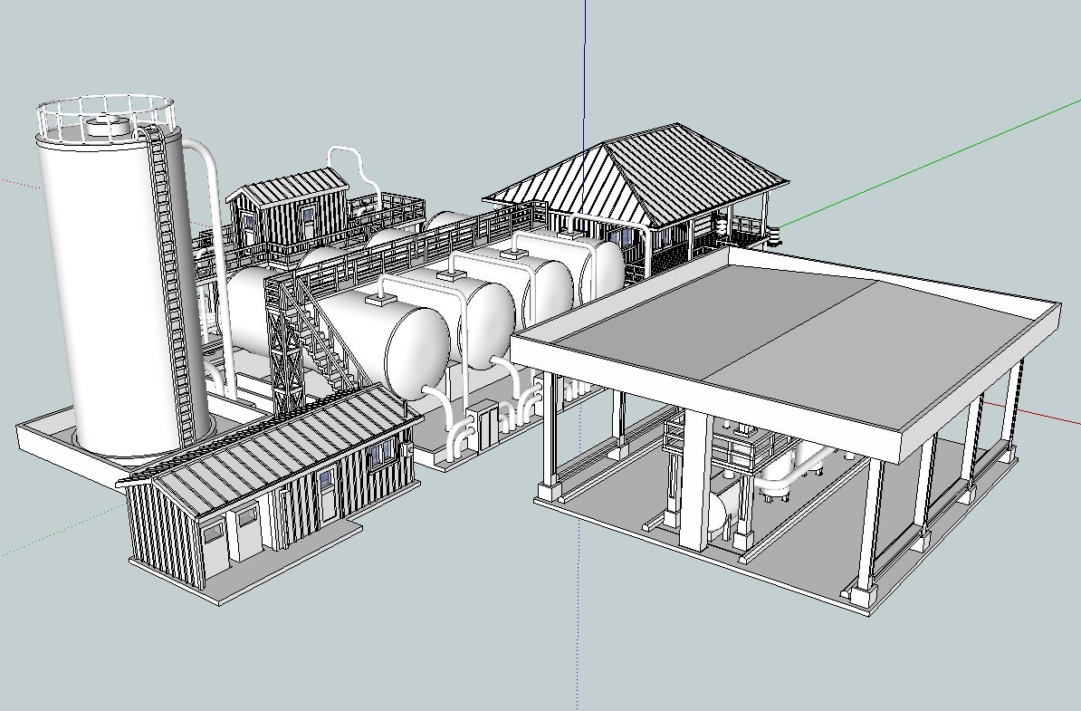 3D Printed Model Railroad Fuel Distribution Facility. O Scale