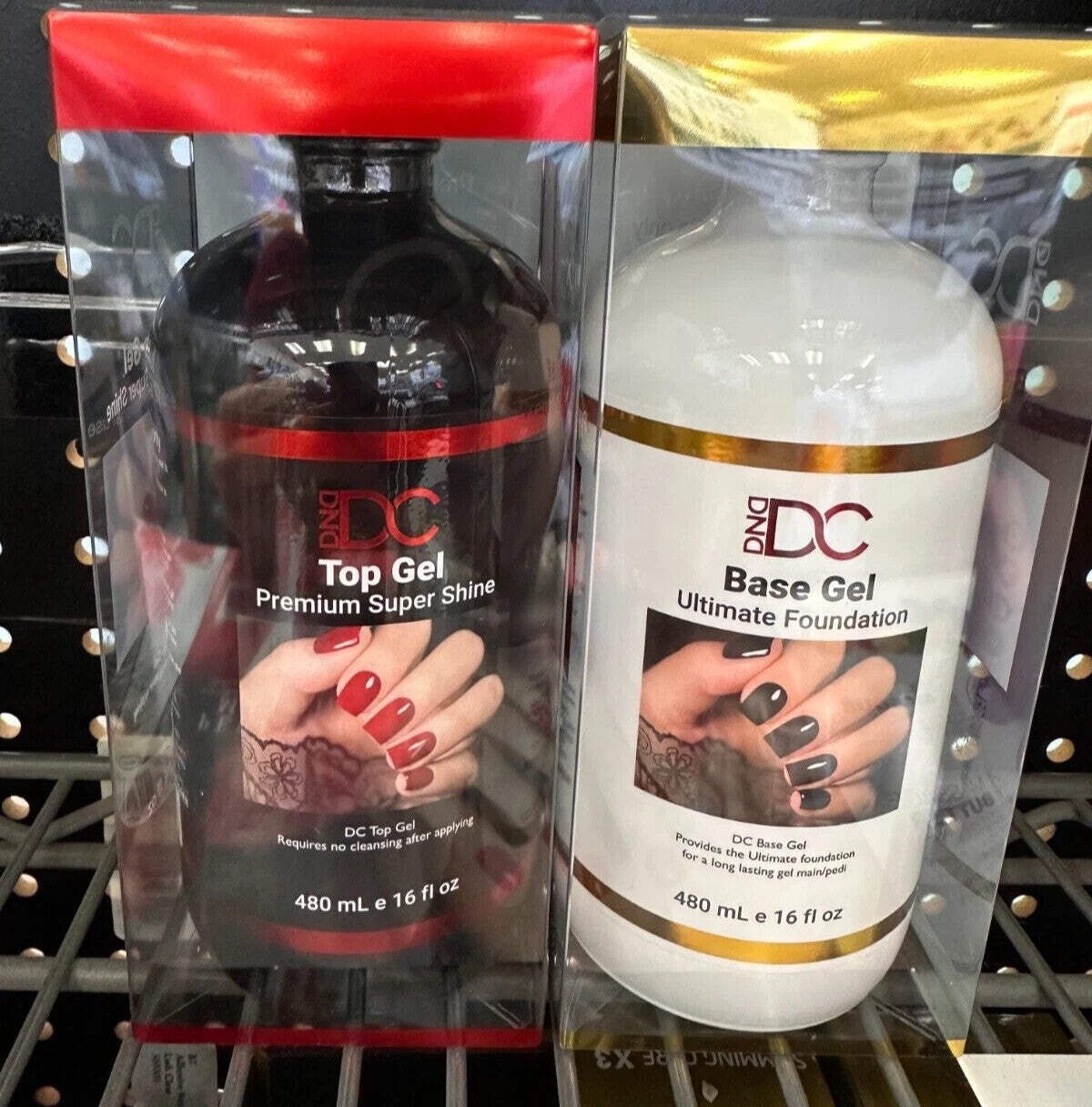 DND DC Top Coat 800+900 Top Base Duo Soak Off LED/UV Top Refill 16 oz