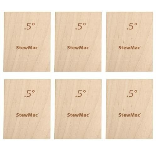 StewMac Neck Shims for Guitar, Blank - 6 Pack of 0.50 Degree Shims